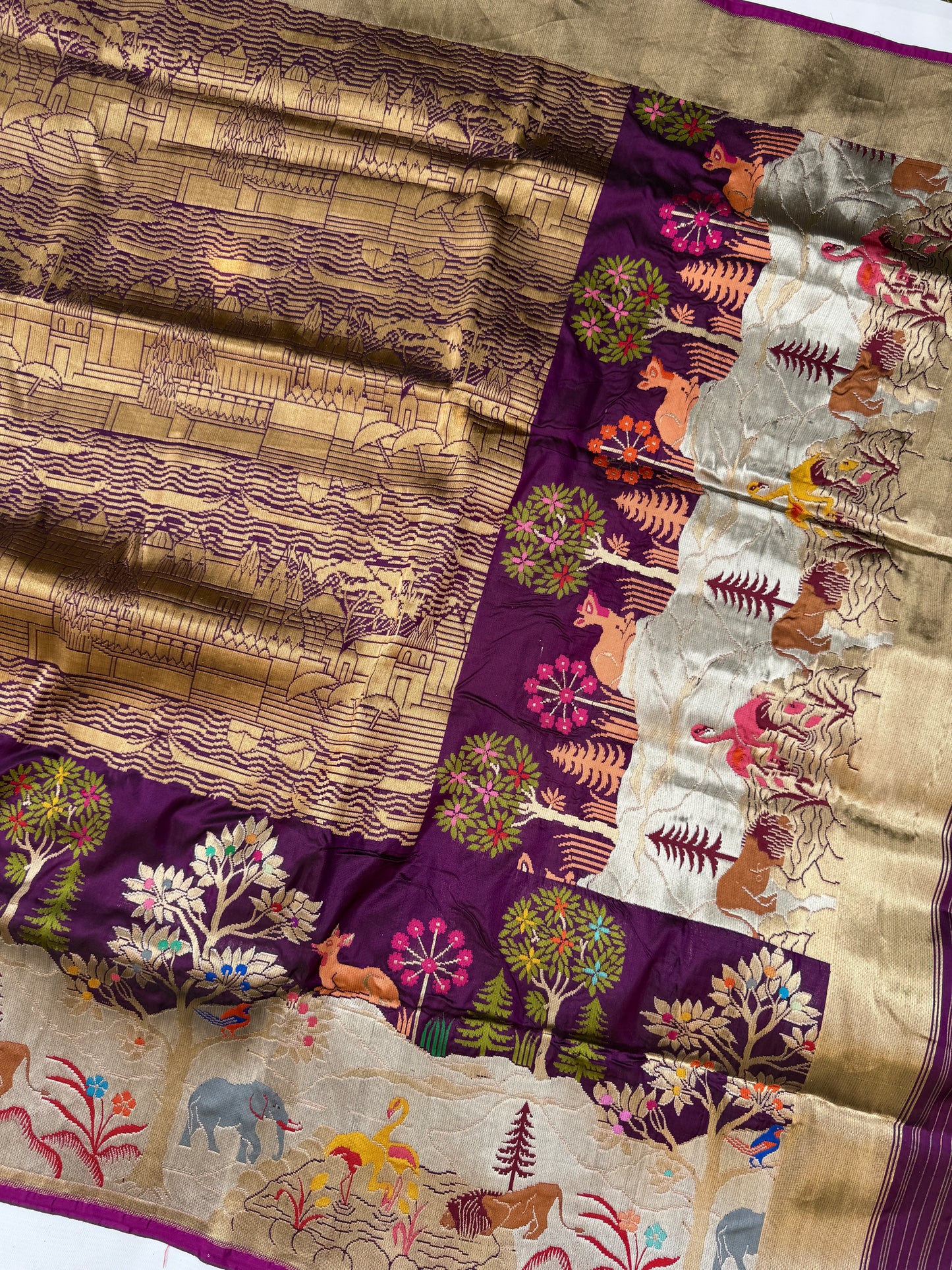 Ganga Vihar Kadwa Pure Katan Silk Banarasi Saree – Handwoven Luxury Inspired by the Sacred River