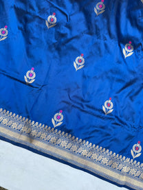 Neel-Kamal heirloom Banarasi saree pallu woven by master Varanasi artisans