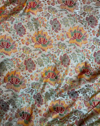 Yellow gold pure Jamawar Tanchui silk Banarasi saree full drape