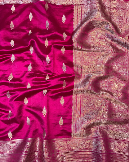 Deep Pink Raw Mango Saree