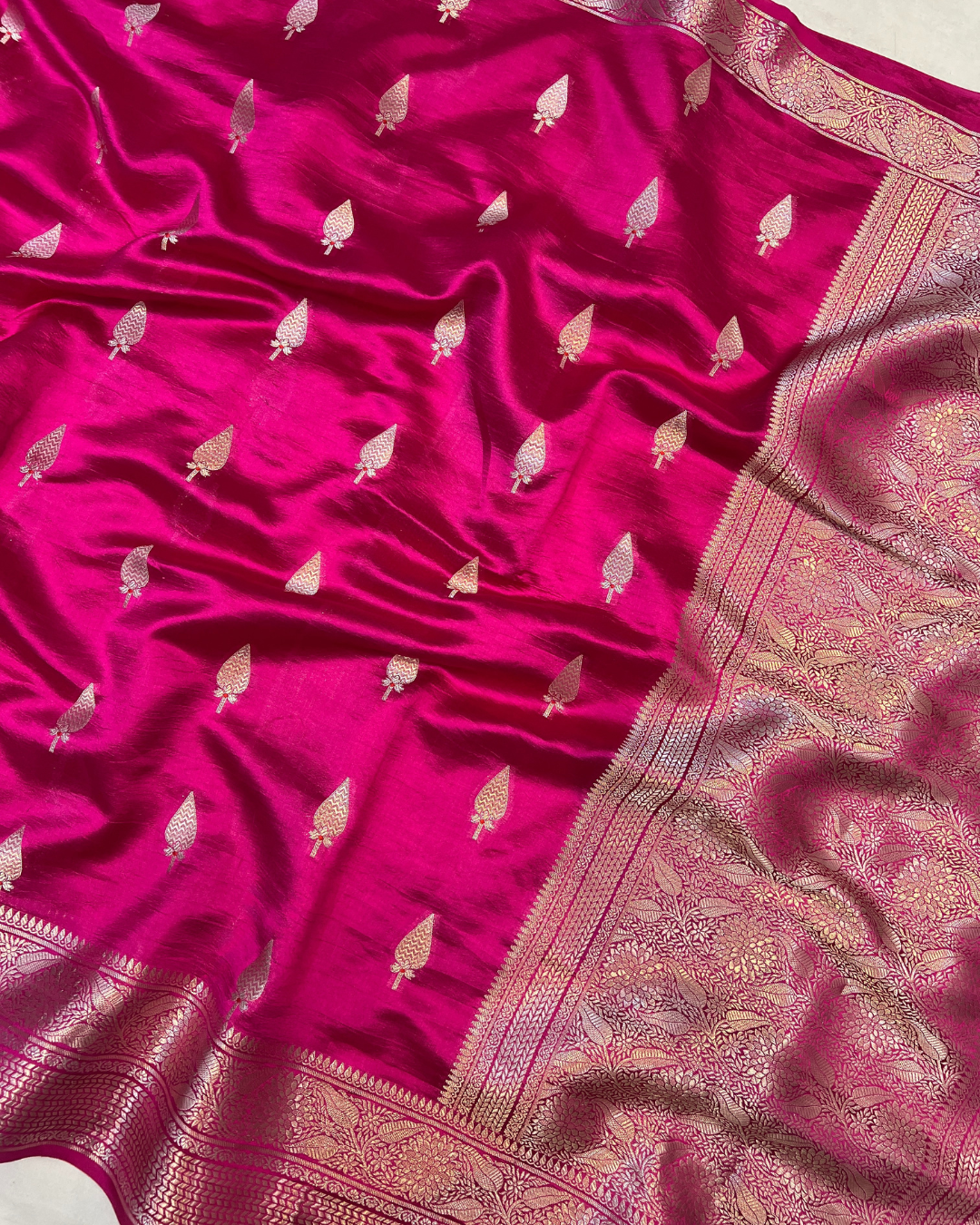 Deep Pink Raw Mango Saree