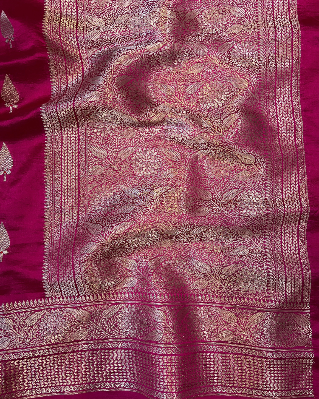 Deep Pink Raw Mango Saree
