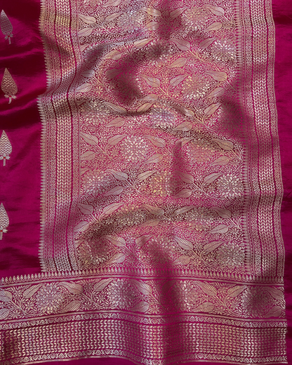 Deep Pink Raw Mango Saree