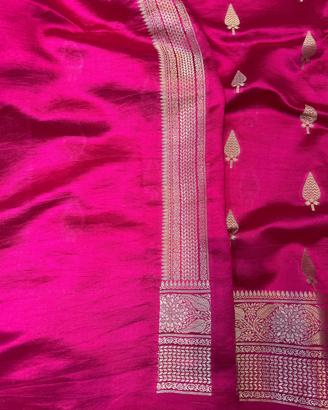 Deep Pink Raw Mango Saree