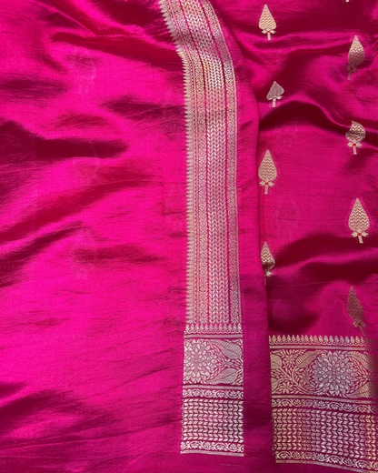 Deep Pink Raw Mango Saree