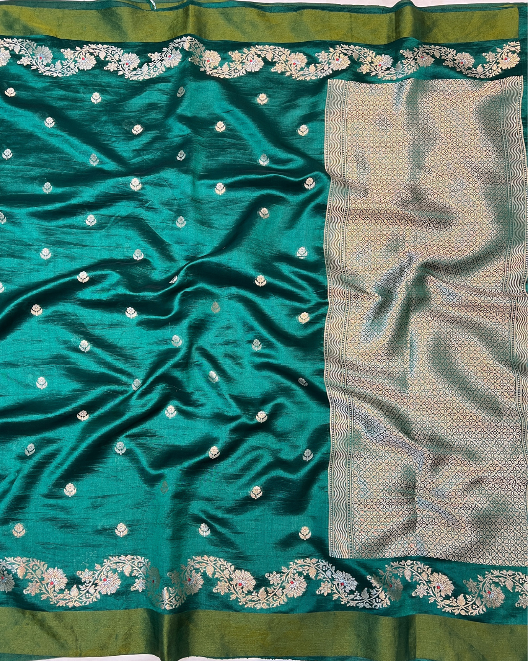 Sea Green Raw Mango Saree