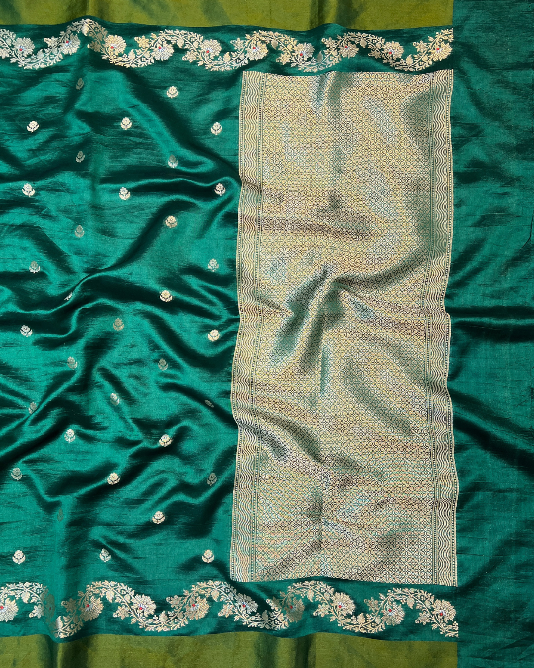 Sea Green Raw Mango Saree