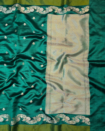 Sea Green Raw Mango Saree