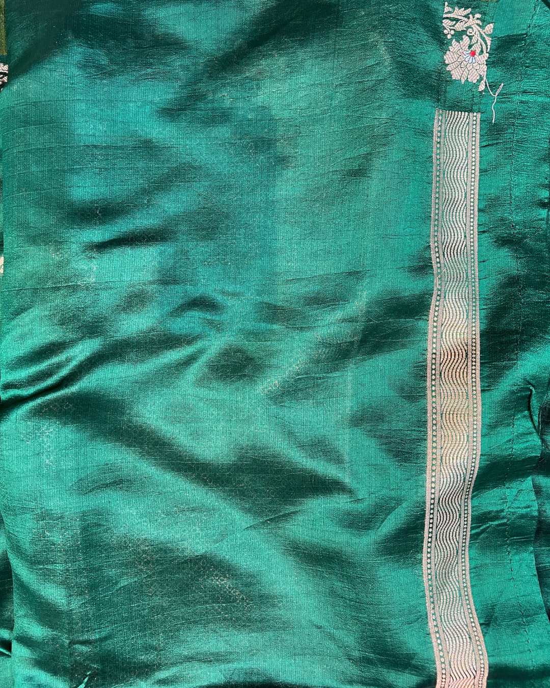 Sea Green Raw Mango Saree