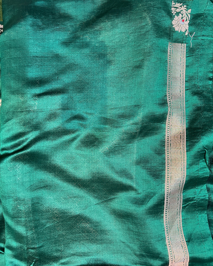 Sea Green Raw Mango Saree