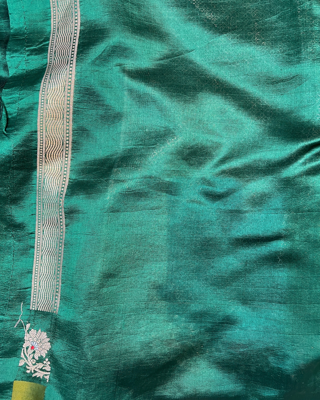 Sea Green Raw Mango Saree