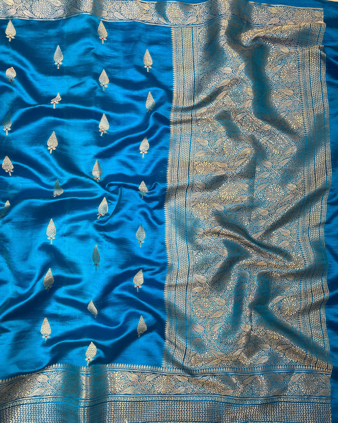 Orchid Blue Raw Mango Saree