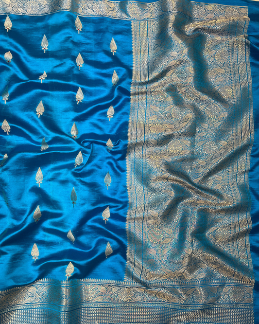Orchid Blue Raw Mango Saree
