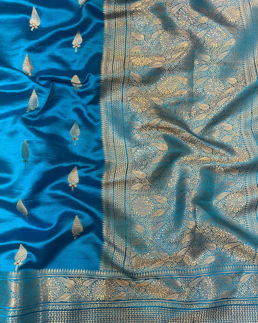 Orchid Blue Raw Mango Saree
