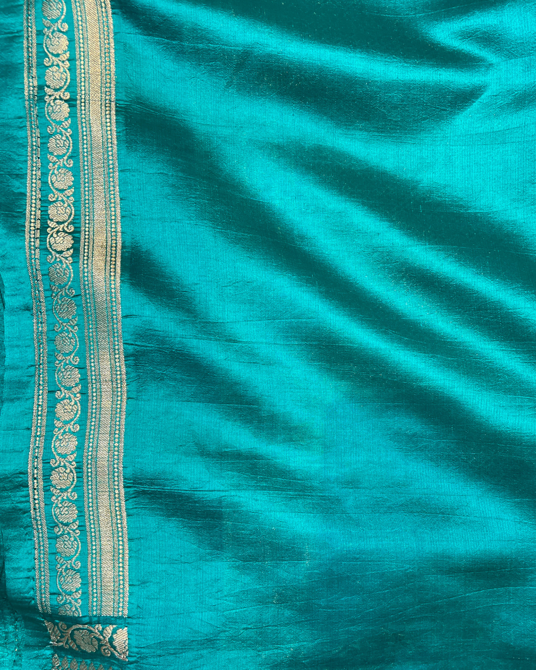 Teal Blue Raw Mango Saree