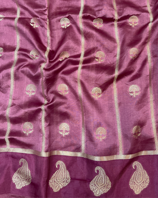 Tulip Pink Raw Mango Saree