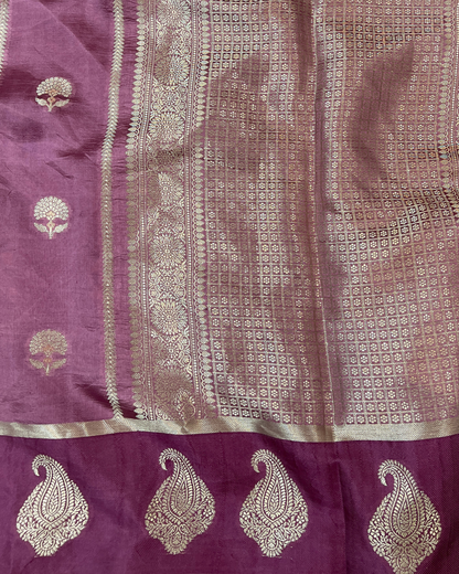 Tulip Pink Raw Mango Saree