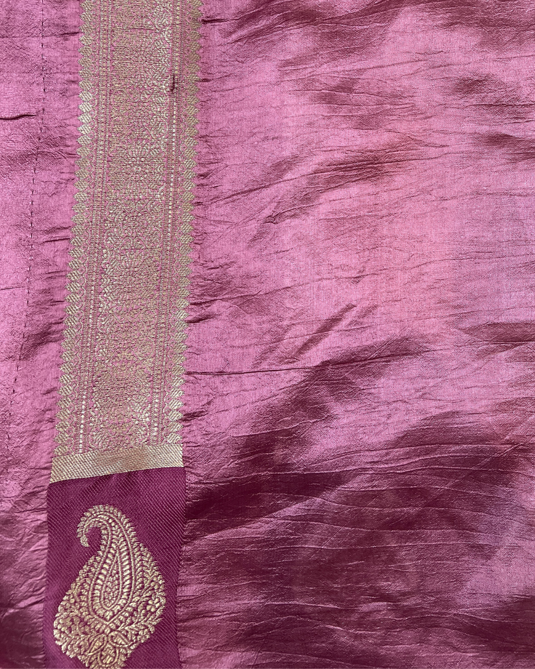 Tulip Pink Raw Mango Saree