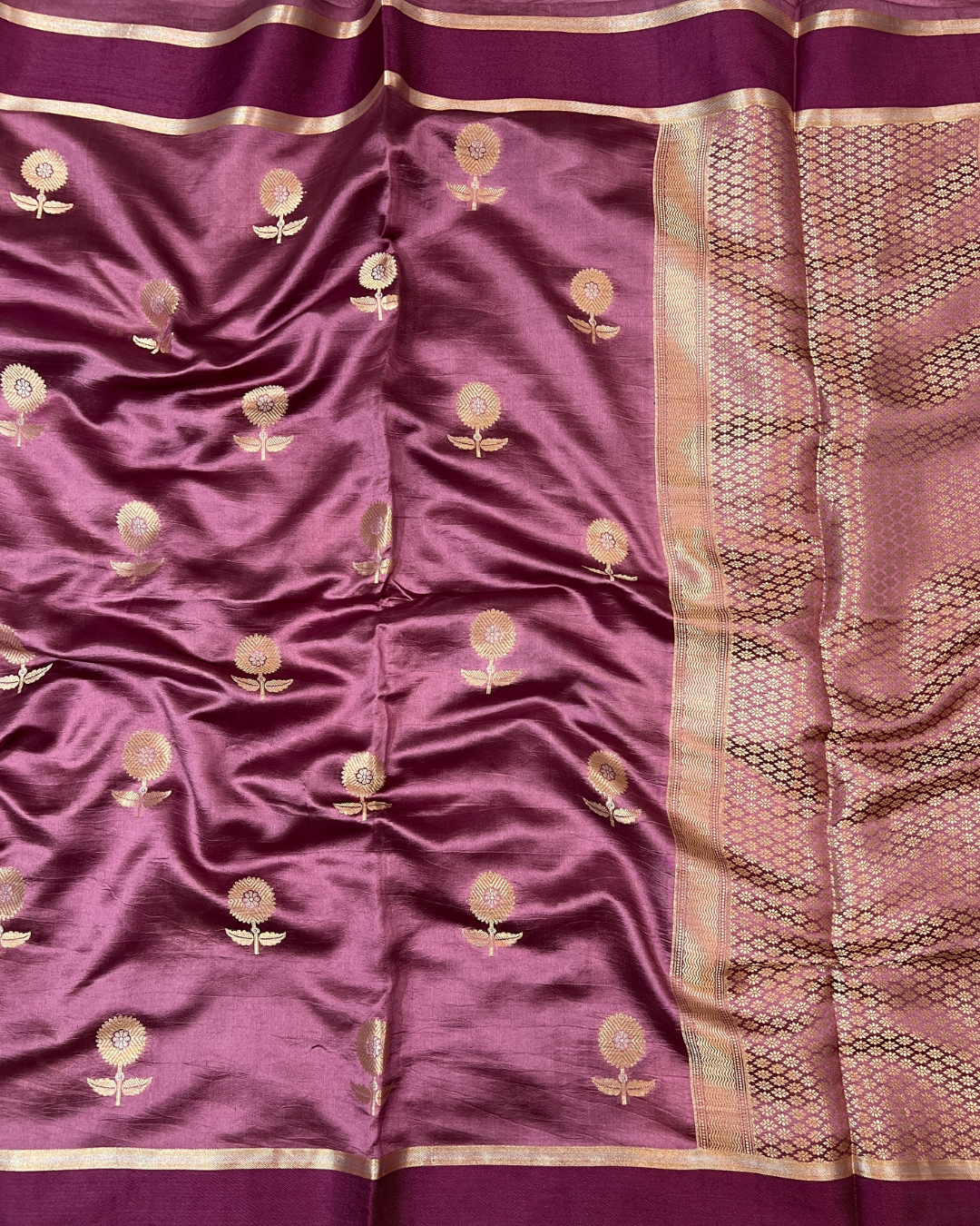 Pink Maroon Raw Mango Saree