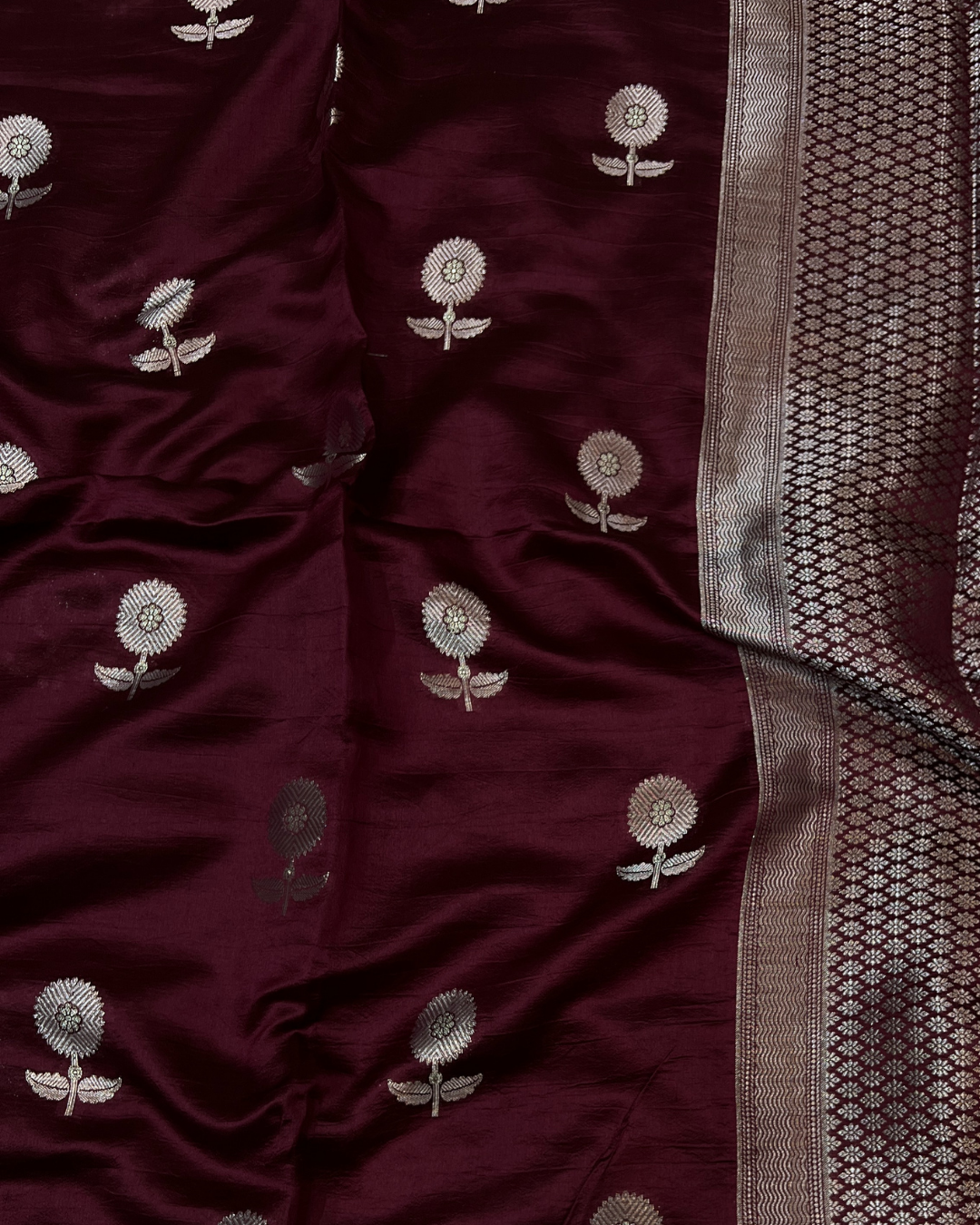 Pink Maroon Raw Mango Saree