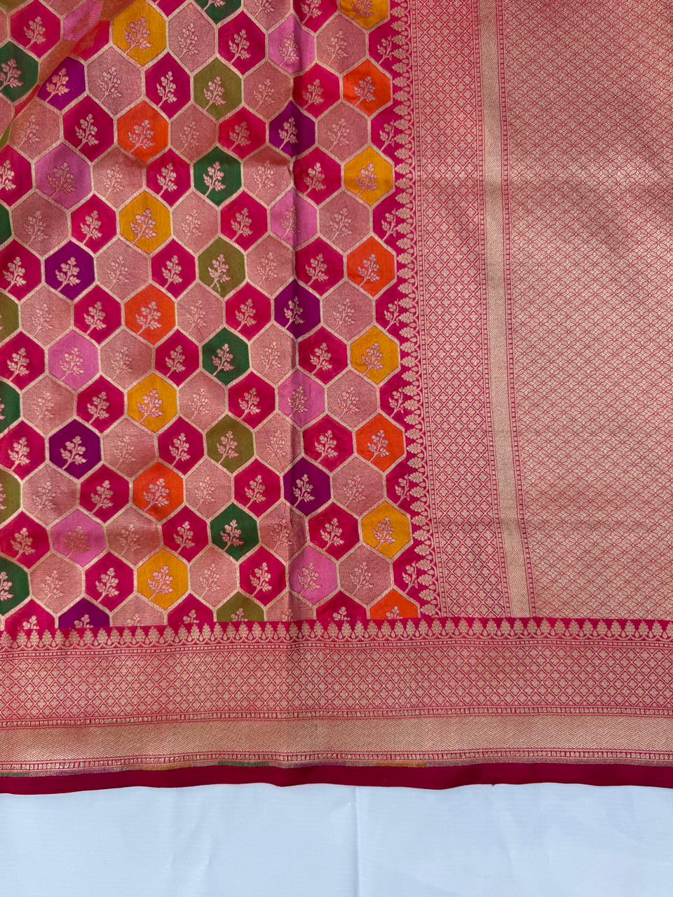 Madhuvini – Pure Katan Silk Banarasi Saree | Cutwork Weave | Handwoven Luxury