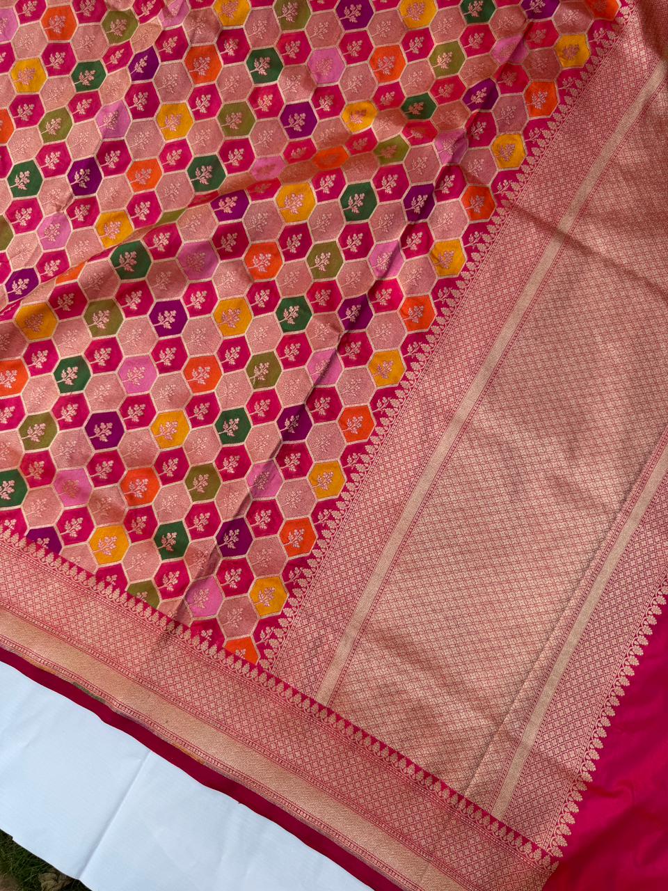 Madhuvini – Pure Katan Silk Banarasi Saree | Cutwork Weave | Handwoven Luxury