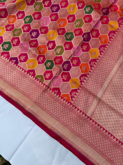 Madhuvini – Pure Katan Silk Banarasi Saree | Cutwork Weave | Handwoven Luxury
