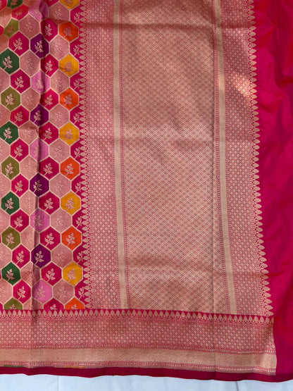 Madhuvini – Pure Katan Silk Banarasi Saree | Cutwork Weave | Handwoven Luxury