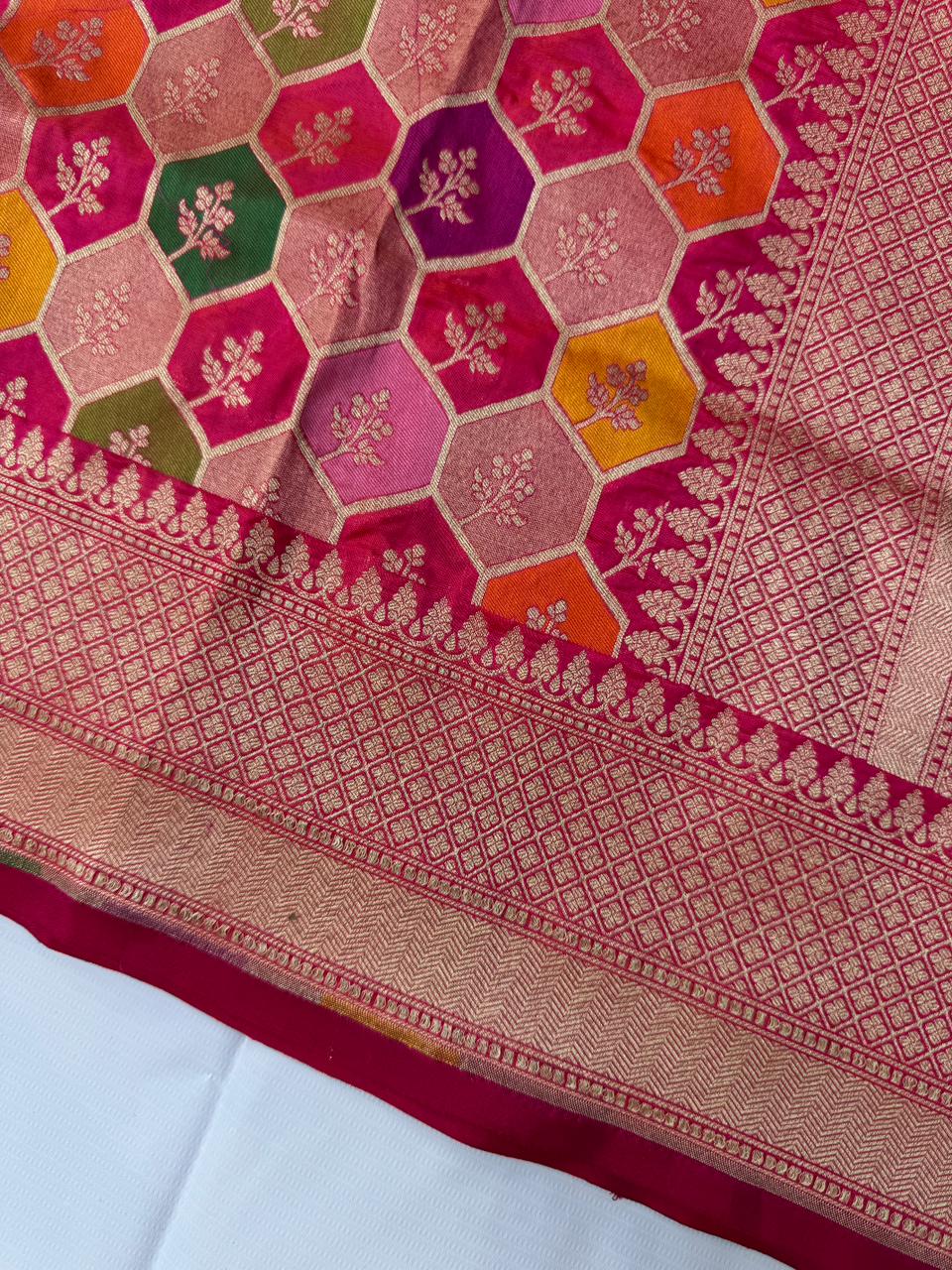 Madhuvini – Pure Katan Silk Banarasi Saree | Cutwork Weave | Handwoven Luxury