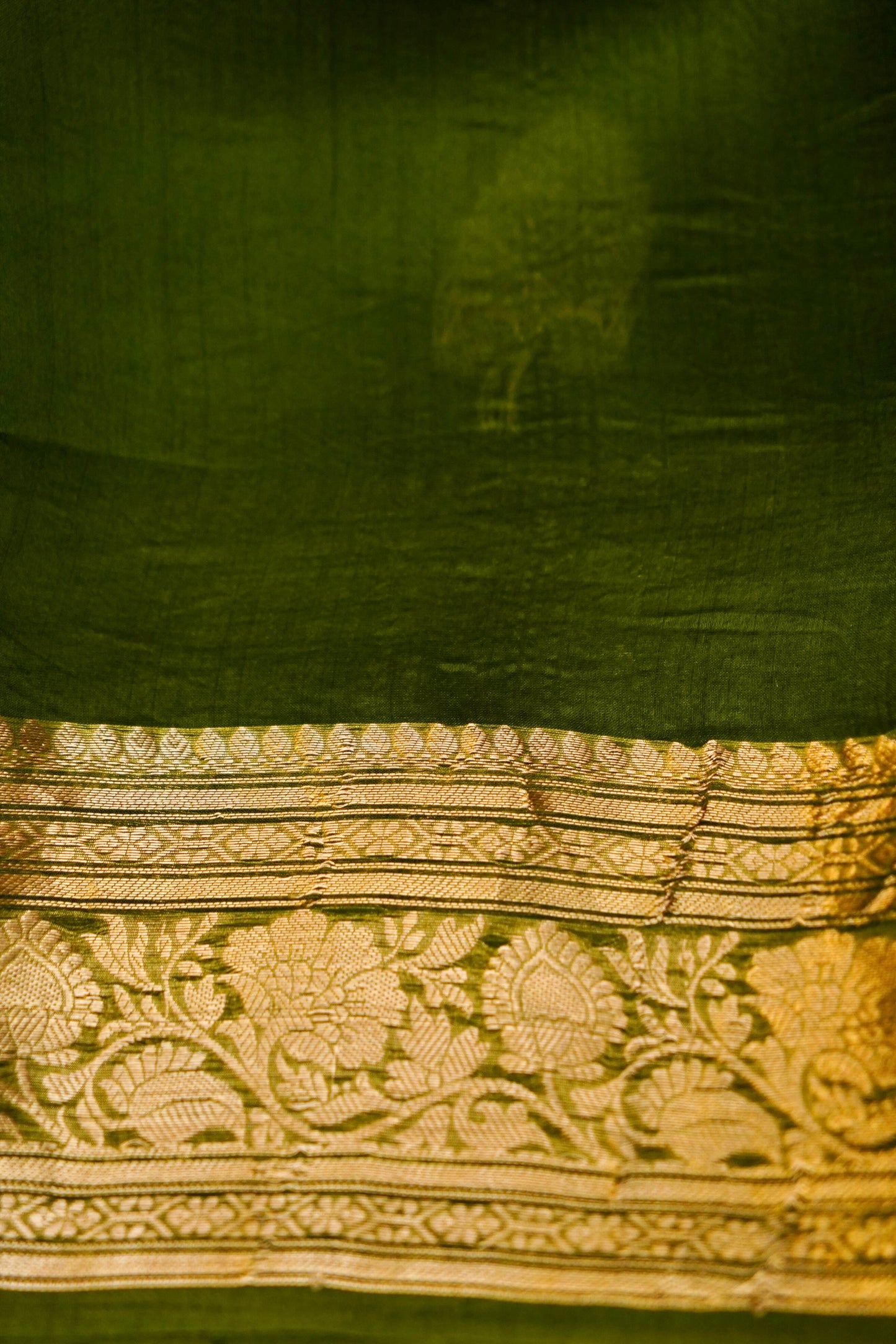 Green Pure Kora Silk Saree
