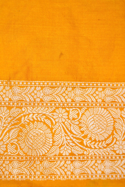 Yellow Katan Meenakari Banarasi Silk Saree