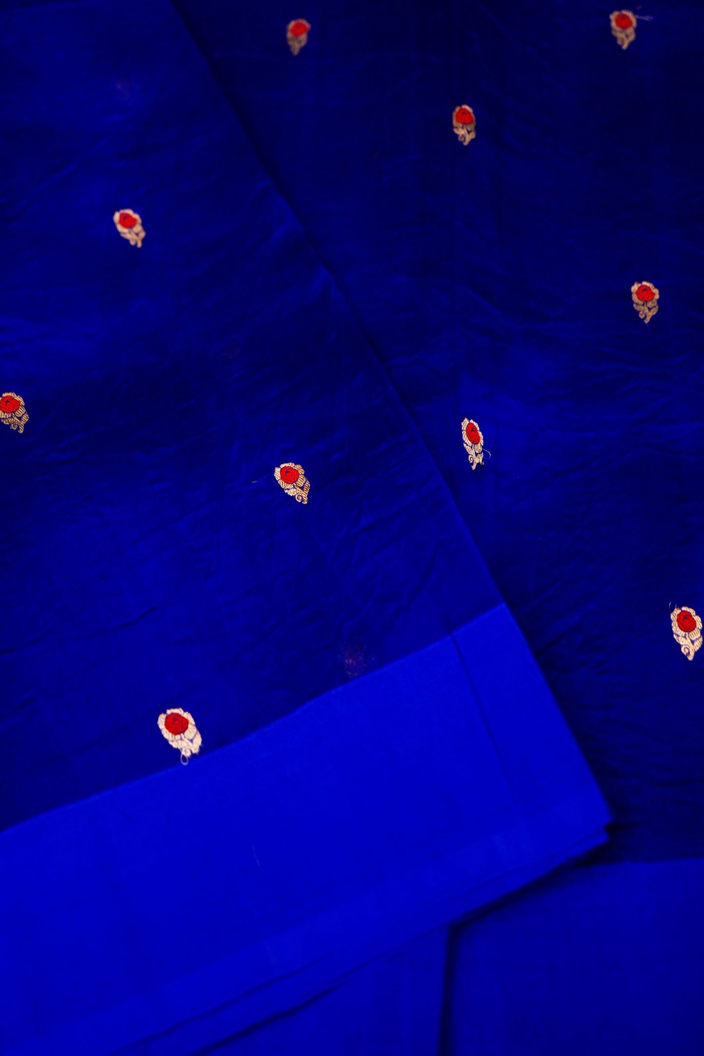 Blue Pure Kora Silk Saree