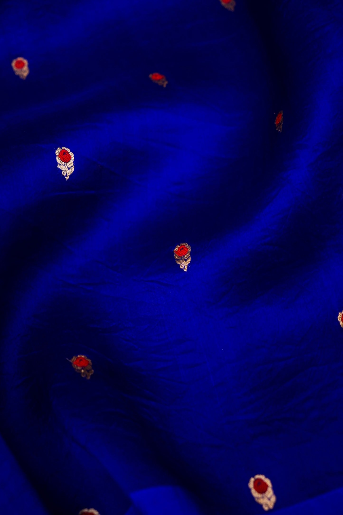 Blue Pure Kora Silk Saree