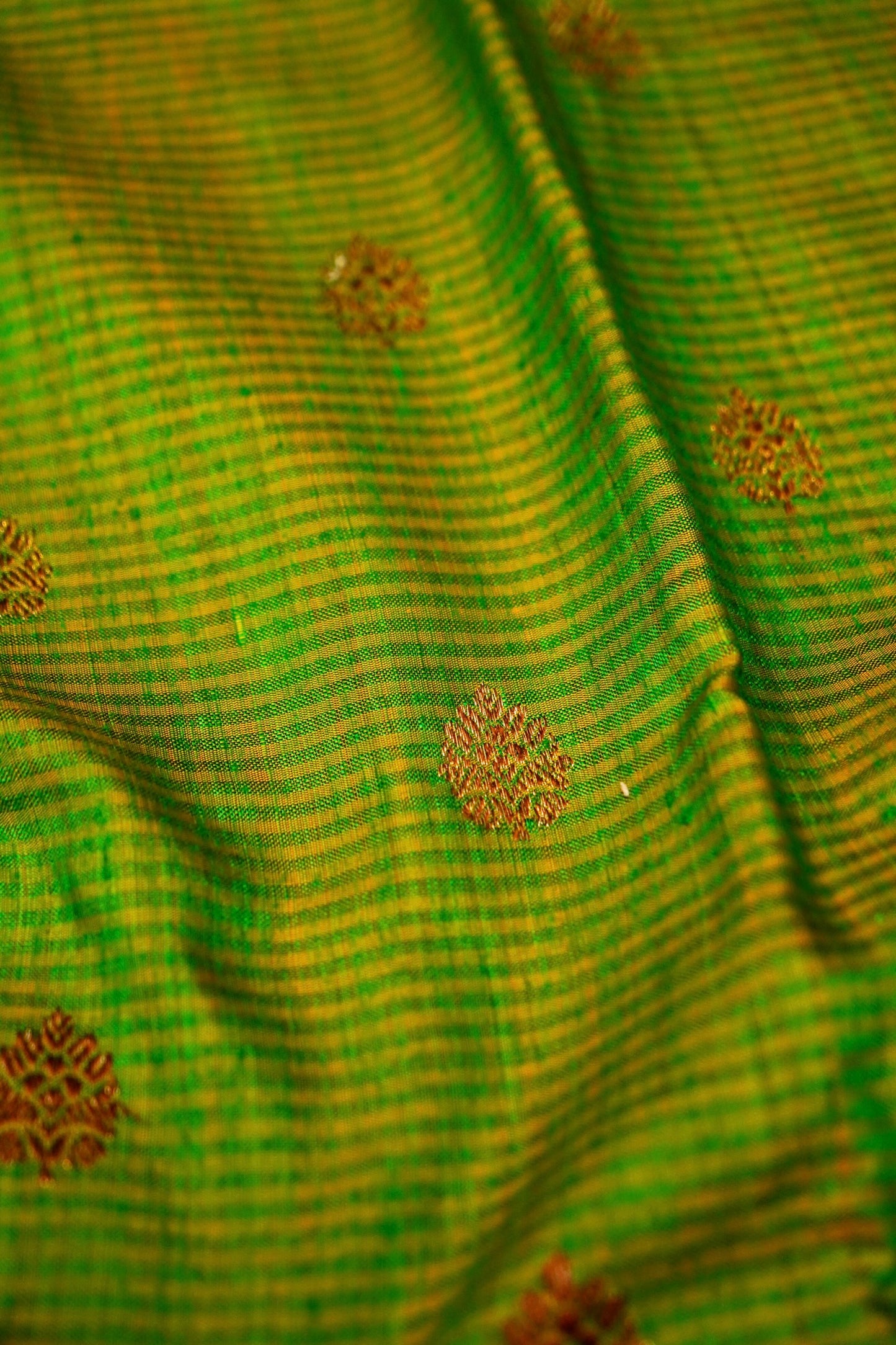 Green Dupion Handloom Silk Saree