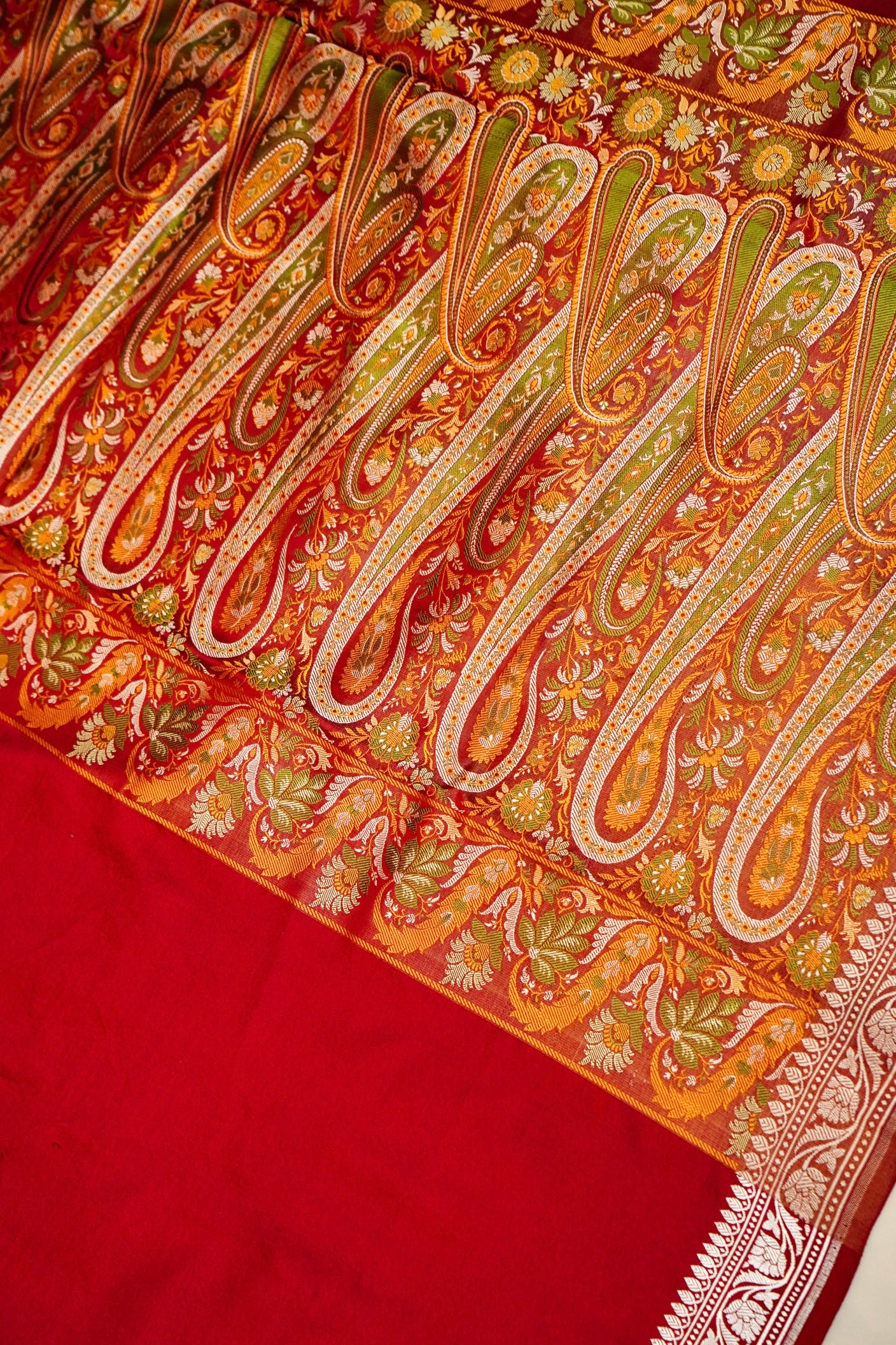 Red Pure Banarasi Mashru Silk Saree