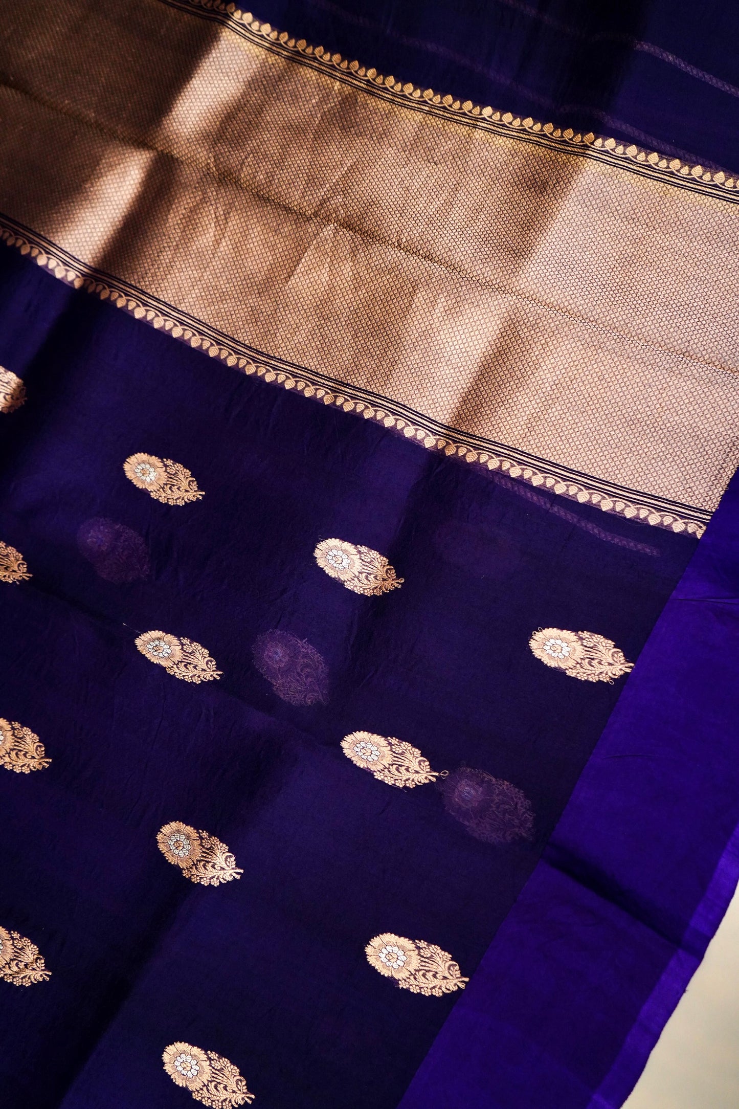 Purple Pure Kora Silk Saree