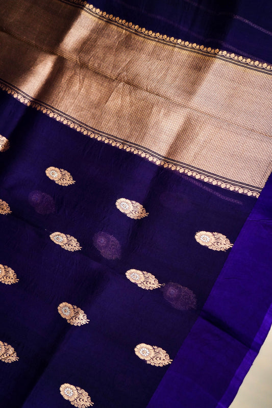 Purple Pure Kora Silk Saree