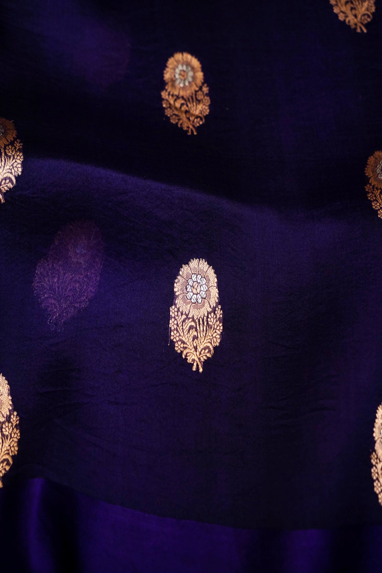 Purple Pure Kora Silk Saree