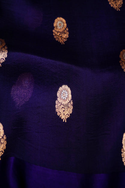 Purple Pure Kora Silk Saree