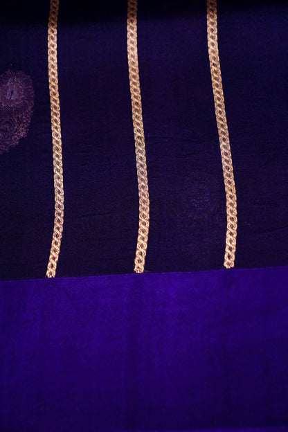 Purple Pure Kora Silk Saree