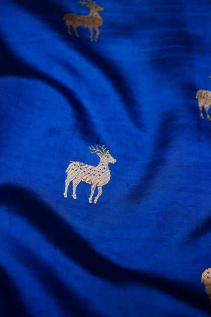 Blue Pure Mulberry Katan Silk Saree