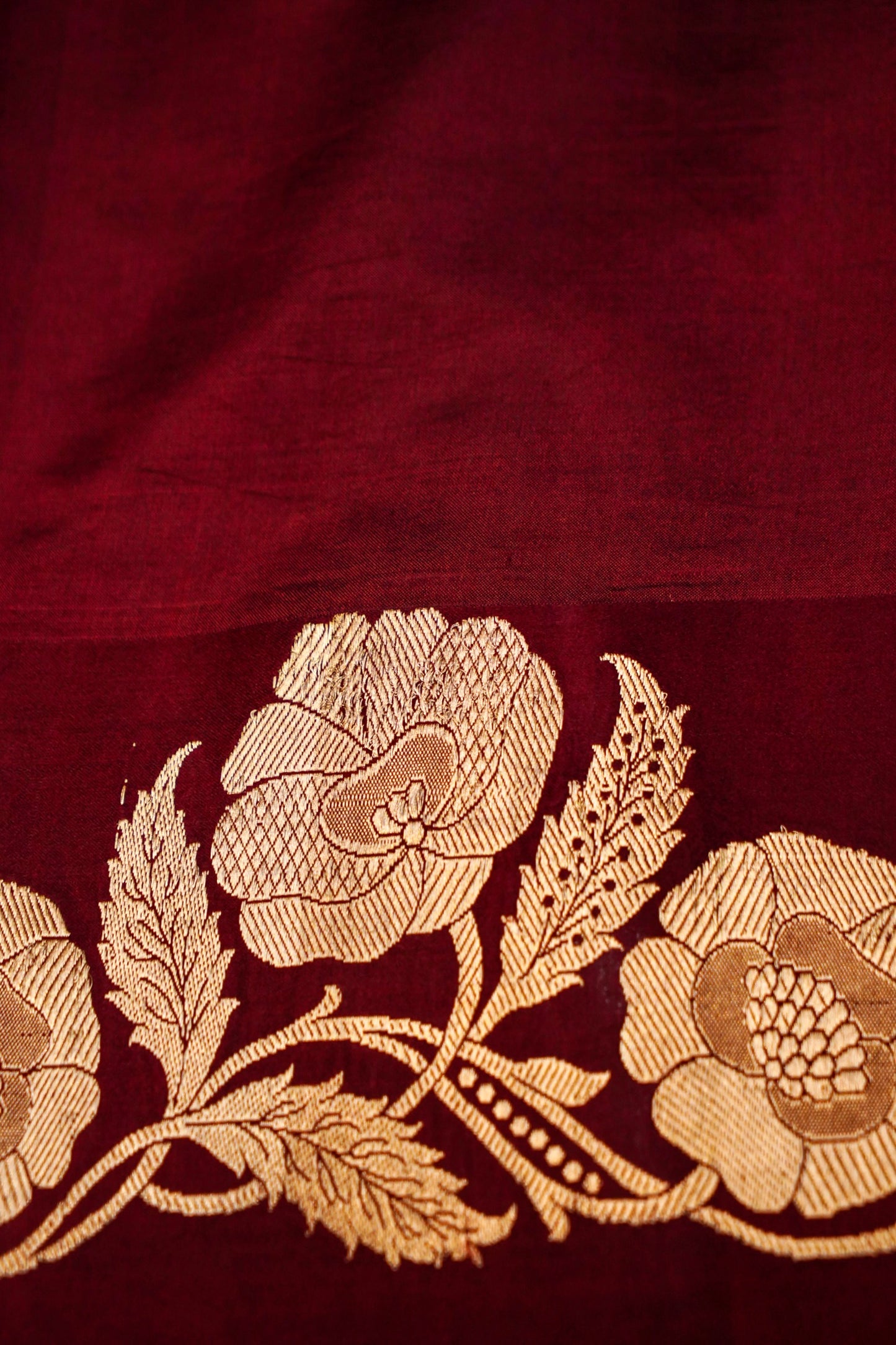 Brown Pure Mulberry Katan Silk Saree