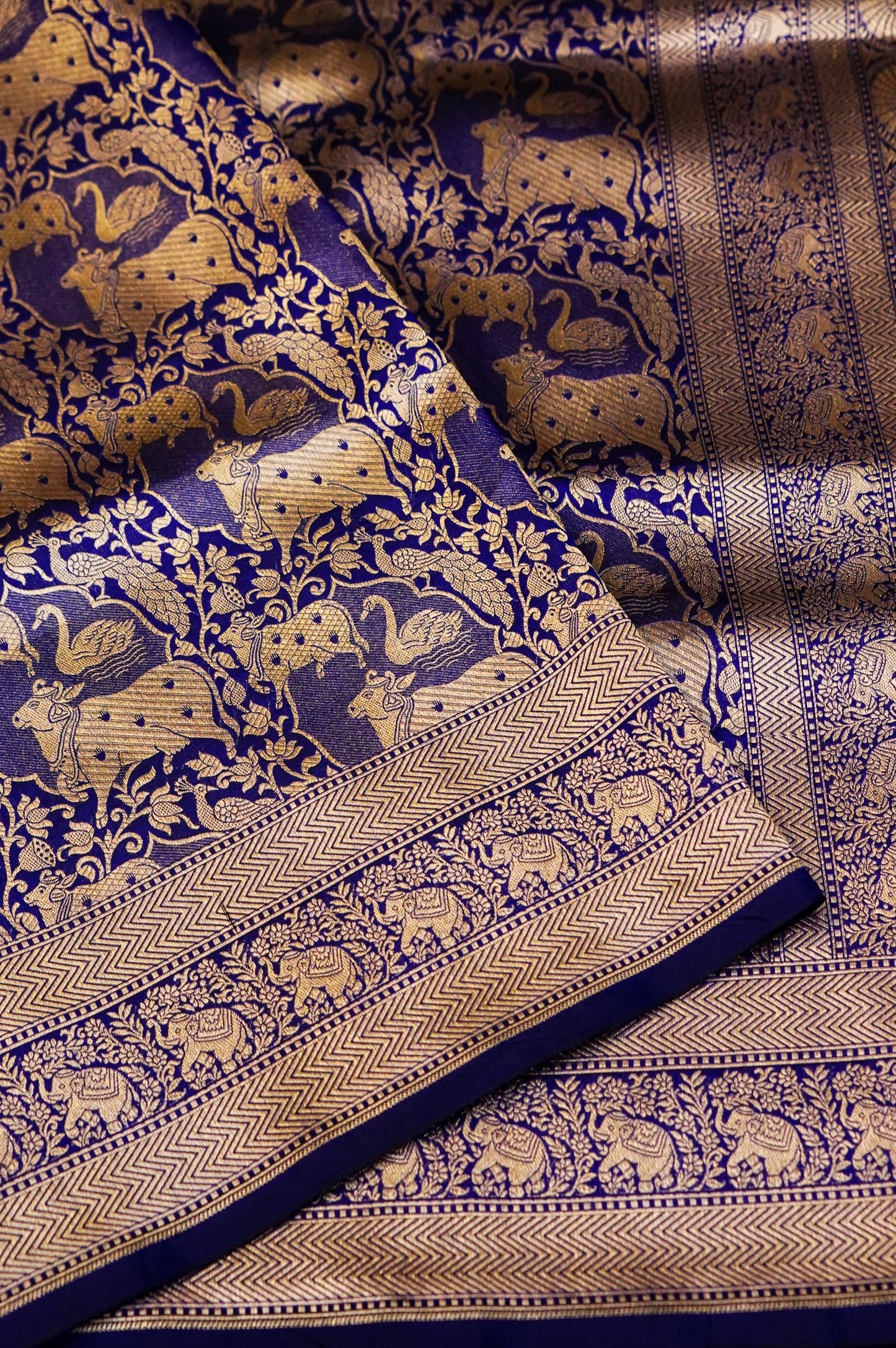 Pure Banarasi Kamdhenu Design Katan Handloom Saree