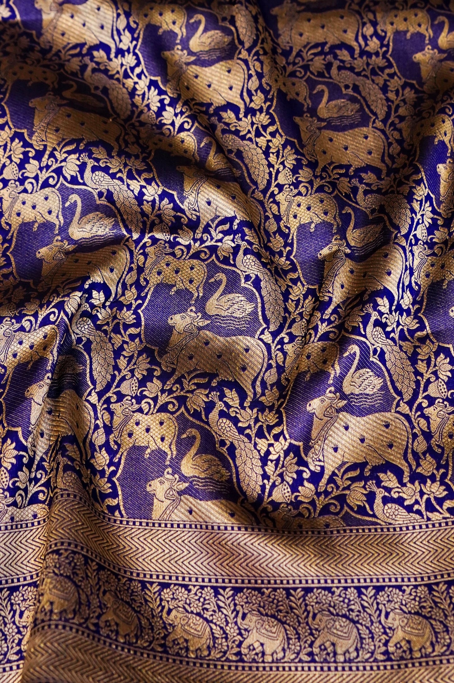 Pure Banarasi Kamdhenu Design Katan Handloom Saree