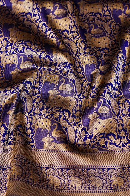 Pure Banarasi Kamdhenu Design Katan Handloom Saree