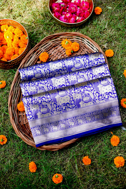 Pure Banarasi Kamdhenu Design Katan Handloom Saree