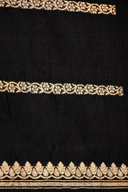 Black Pure Mulberry Katan Silk Saree