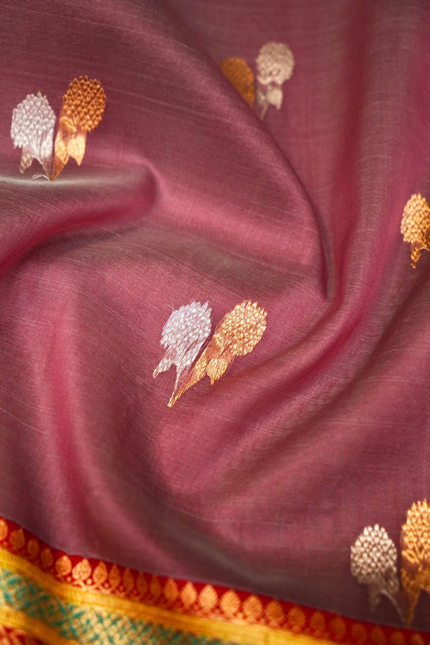 Pink Banarasi Handloom Double Kora Katan Handloom Saree
